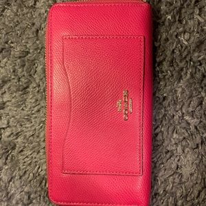 Hot pink Coach wallet